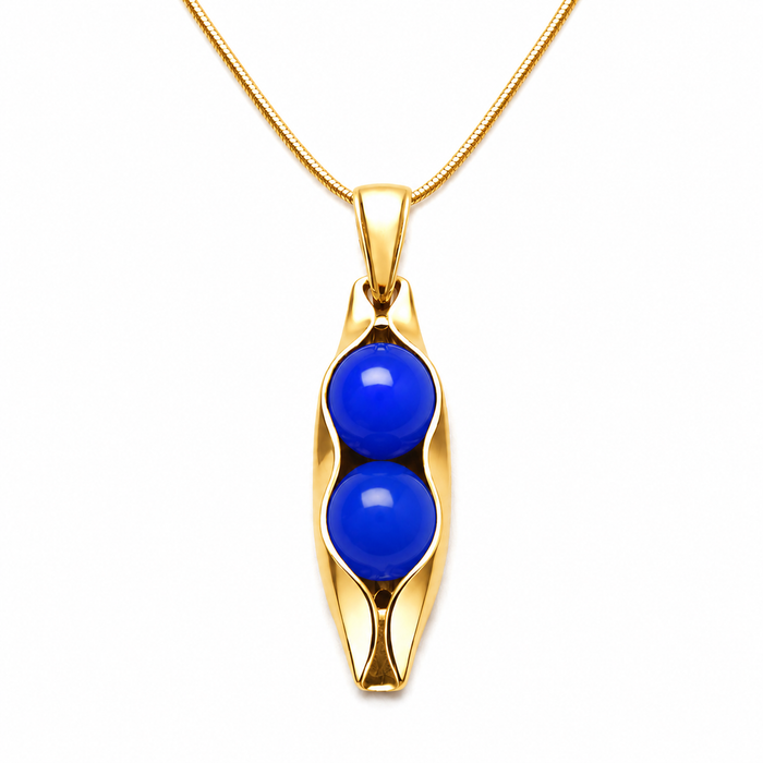 September Birthstone | Blue Onyx | Two Peas in a Pod Necklace | Personalised Gift