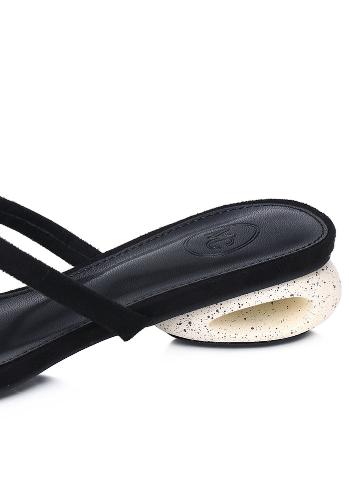 Sherry Strappy Oval Heels (Black)