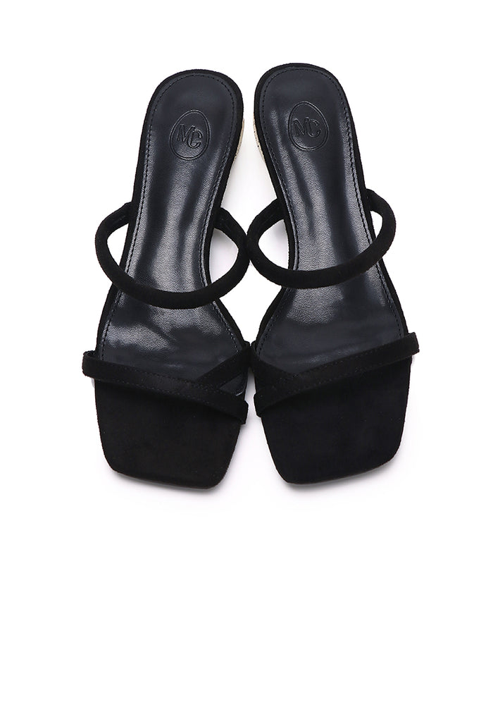 Sherry Strappy Oval Heels (Black)