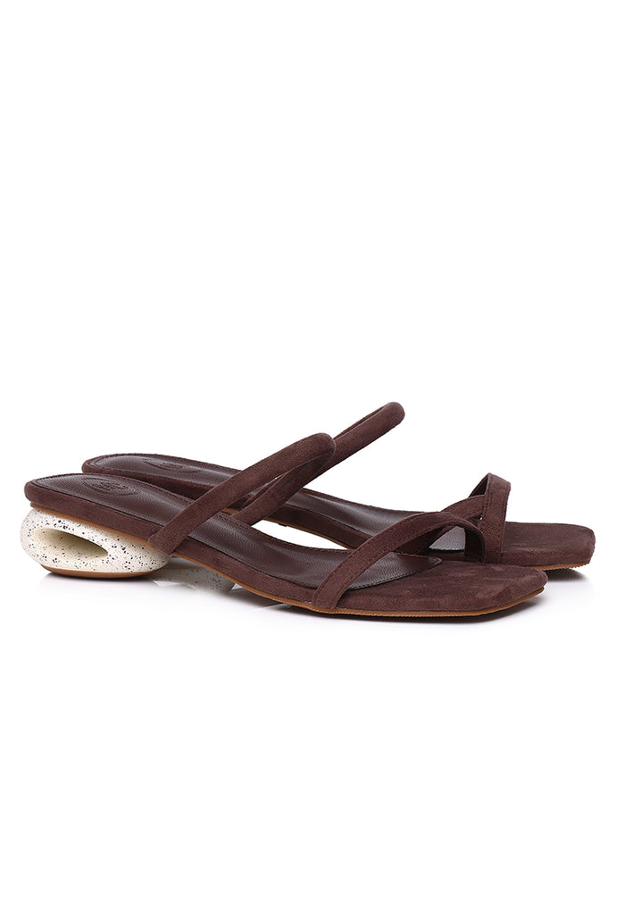 Sherry Strappy Oval Heels (Brown)