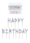 Patisserie Valerie's handmade Silver ‘Happy Birthday’ Candles - Pack of 13 cake delivery
