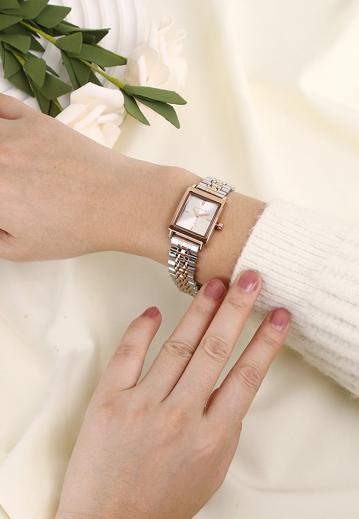 Sima Rose Gold Stainless Steel Analog Watch (Silver)