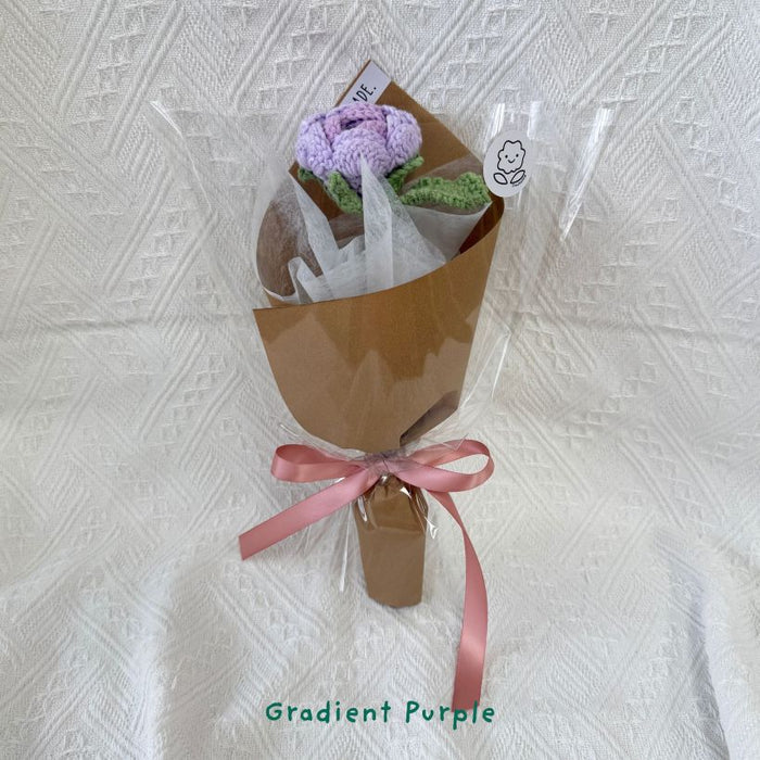 Single Stalk Crochet Flower Bundle – Garden Rose (Set of 5)
