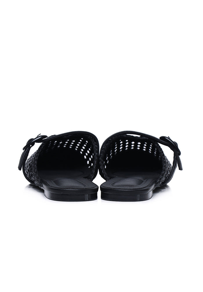 Siti Braided Slip On Sandals (Black)