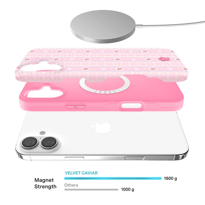 Strawberry Macaron iPhone Case – Chic Designer-Style Phone Cover