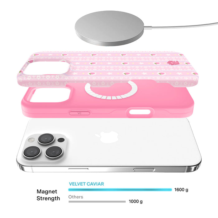 Strawberry Macaron iPhone Case – Chic Designer-Style Phone Cover