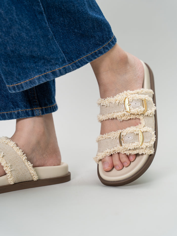 Suleika Buckled Strap Sandals (Beige)