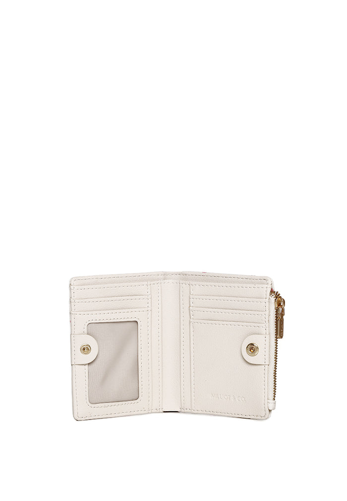 Tie A Ribbon Top Zip Mini Wallet (Beige)