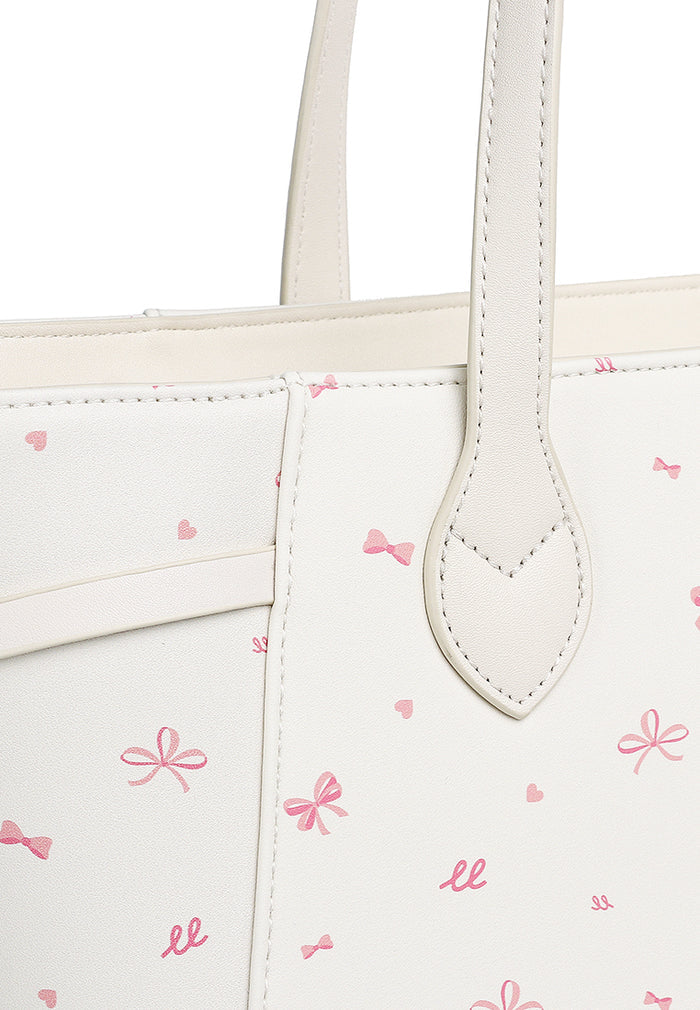 Tie A Ribbon Tote Bag (Beige)
