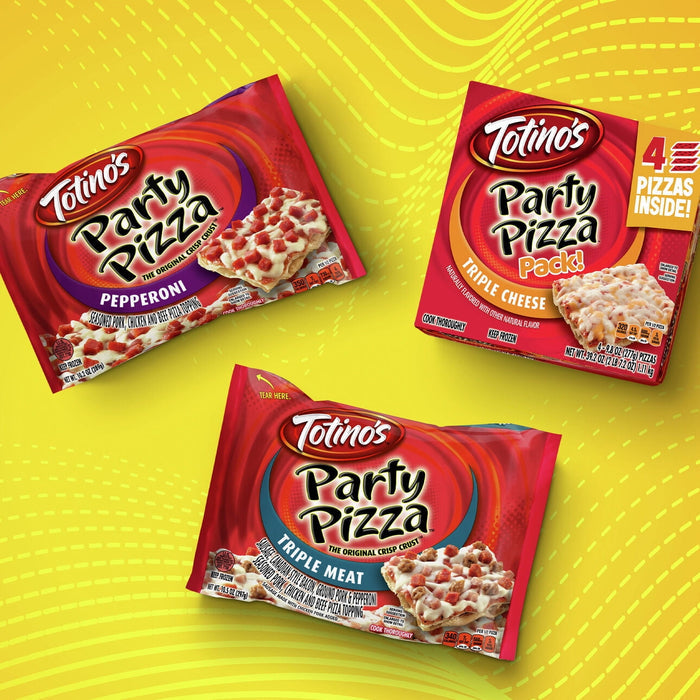 Totino's Party Pizza Pack, Pepperoni Flavored, Frozen Pizza, 4 Ct