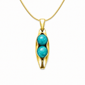 Turquoise Two Peas in a Pod Necklace | Personalised Gift