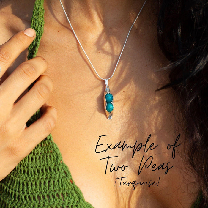 Turquoise Two Peas in a Pod Necklace | Personalised Gift