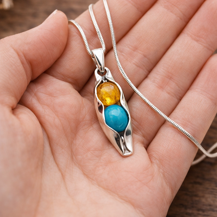 birthstones couples necklace