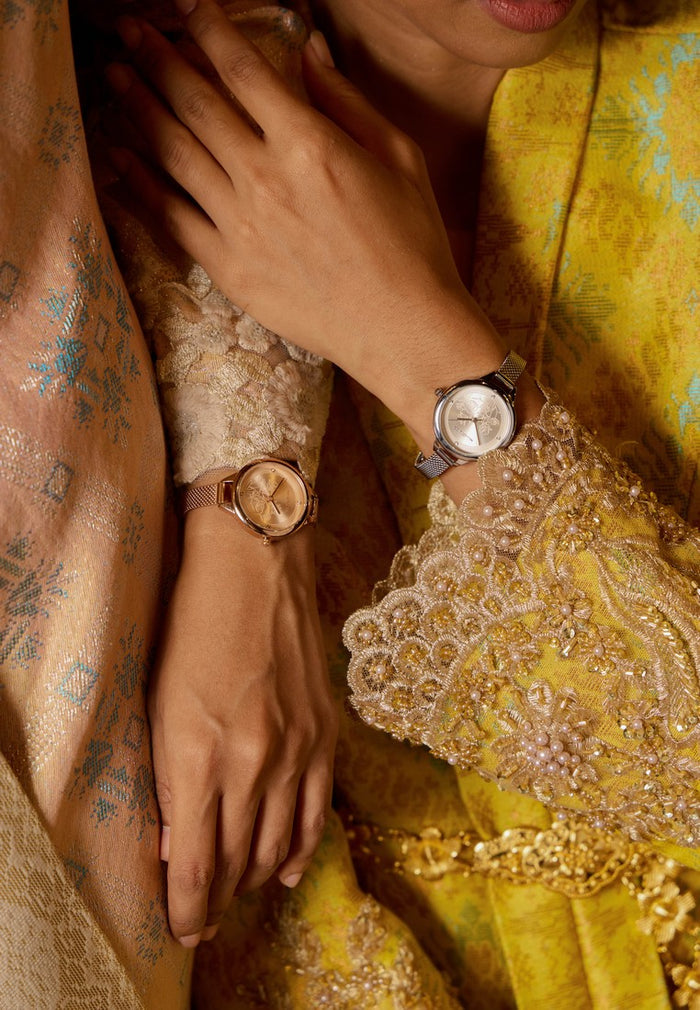 Vera Mesh Strap Analog Watch (Rose Gold)