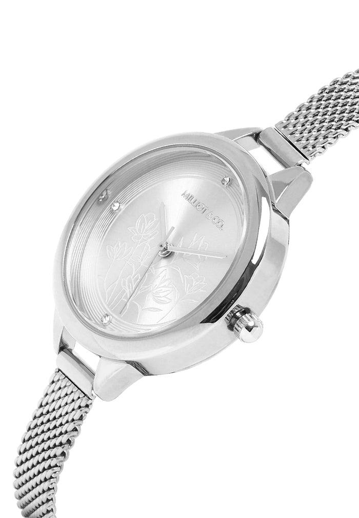 Vera Mesh Strap Analog Watch (Silver)