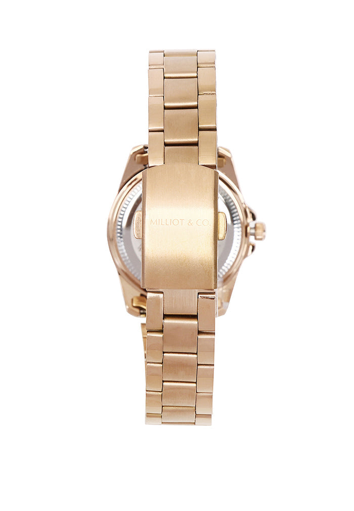 Victoria Rose Gold Stainless Steel Strap Watch V2 (Beige)