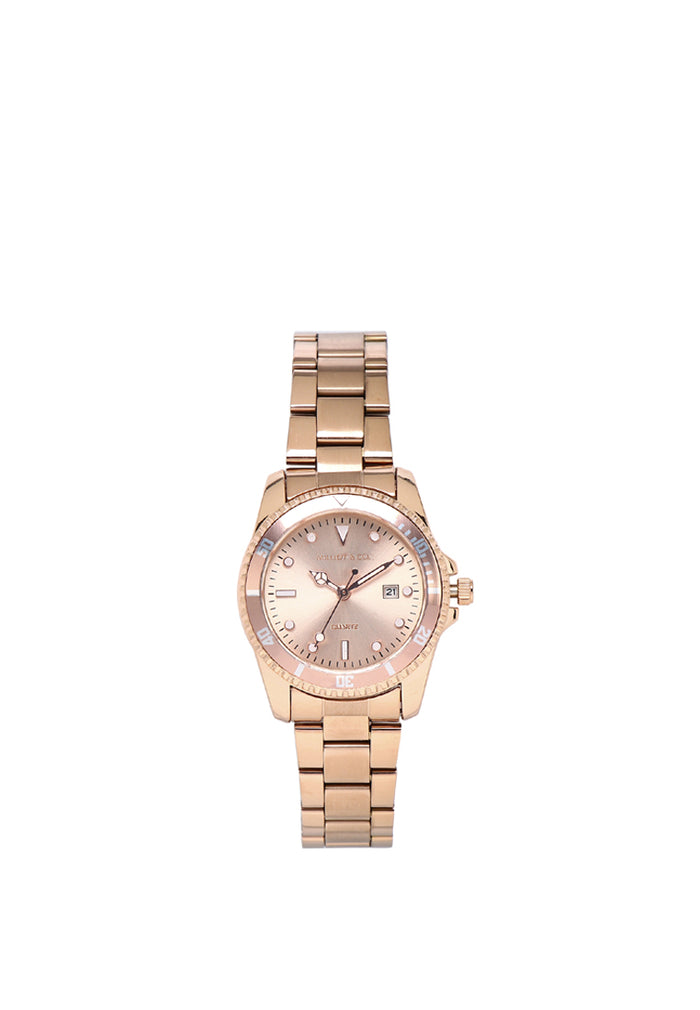 Victoria Rose Gold Stainless Steel Strap Watch V2 (Salmon)