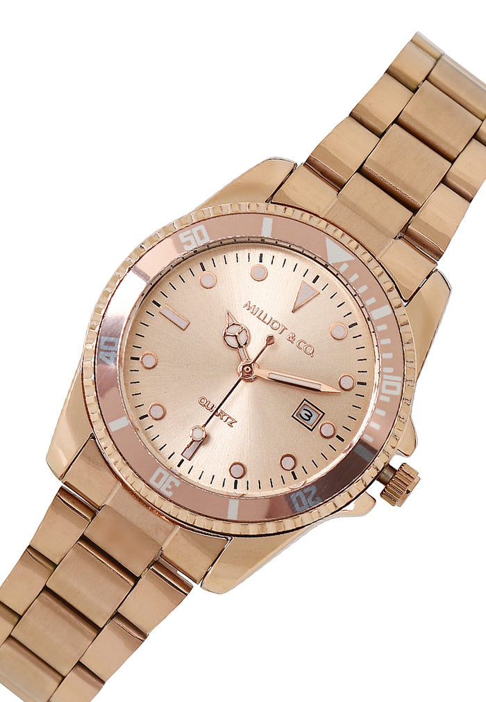 Victoria Rose Gold Stainless Steel Strap Watch V2 (Salmon)