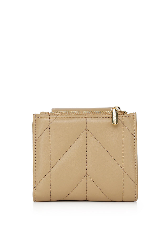Viean Quilted Top Zip Mini Wallet (Burlywood)