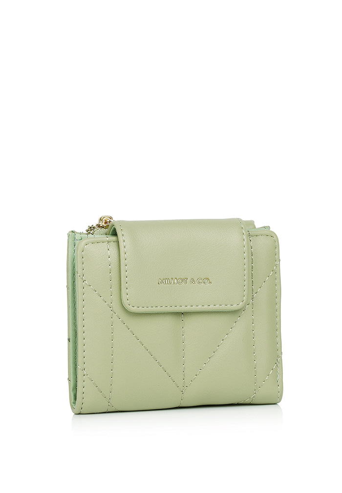 Viean Quilted Top Zip Mini Wallet (Light Green)