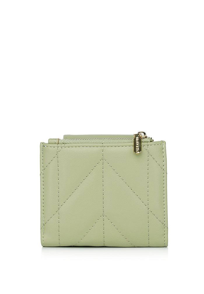 Viean Quilted Top Zip Mini Wallet (Light Green)