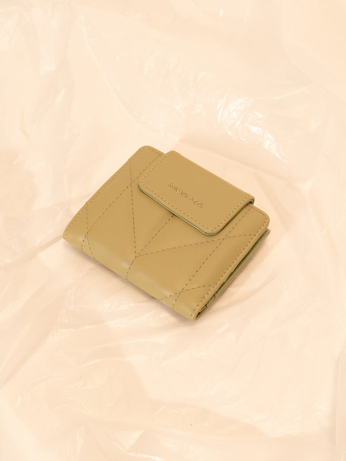 Viean Quilted Top Zip Mini Wallet (Light Green)