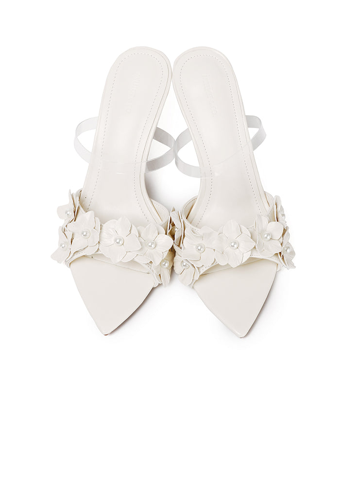 Vivienne Floral Heels (White)