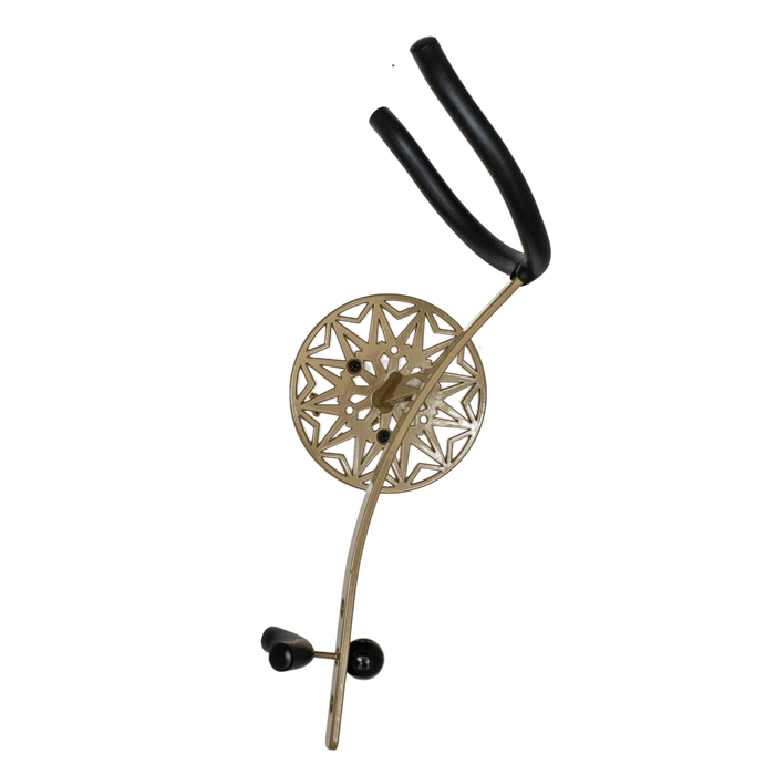 front view baritone saxophone wallmount  Samba Bronze  without sax on white wall by Locoparasaxo.com