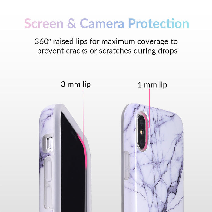 White & Gray Marble iPhone Case – Trendy Protective Phone Cover
