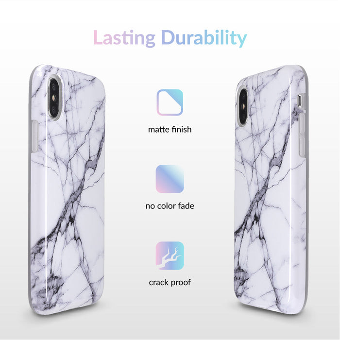 White & Gray Marble iPhone Case – Trendy Protective Phone Cover