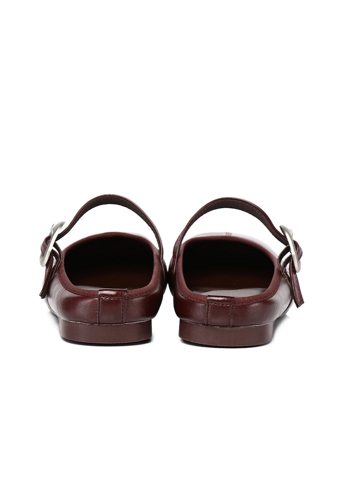 Willow Slip On Mary Jane Ballerina Flats (Burgundy)