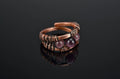 Wire wrap copper ring with cat's eye stone