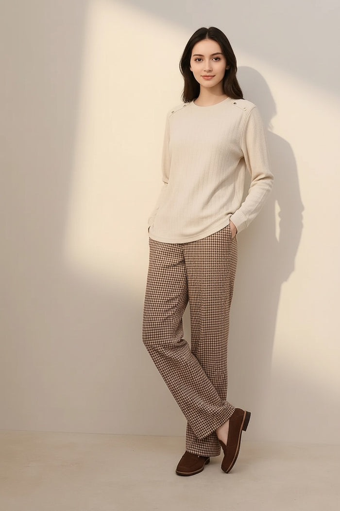 Women Arctic Wolf Solid Round Neck Sweatshirt
