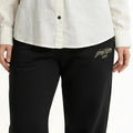 Women Black Regular Fit Typography Joggers