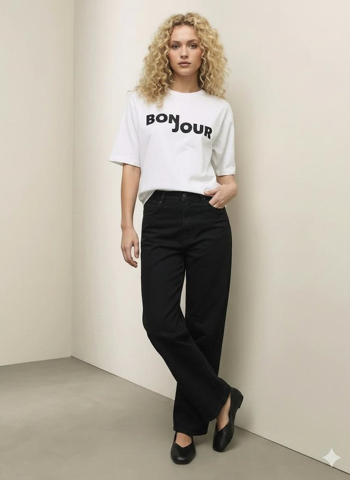 Women Black Straight Fit Mid-Rise Stretchable Jeans