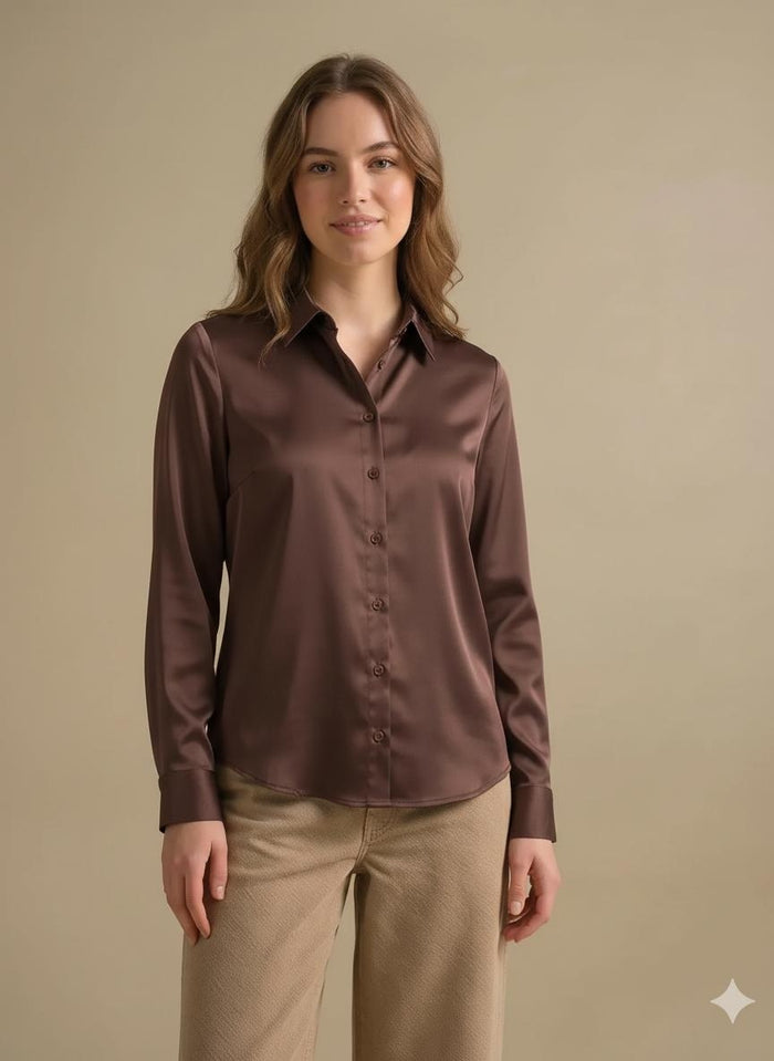 Women Casual Coffee Shirt
