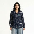 Women Charcoal Printed Casual Shirt