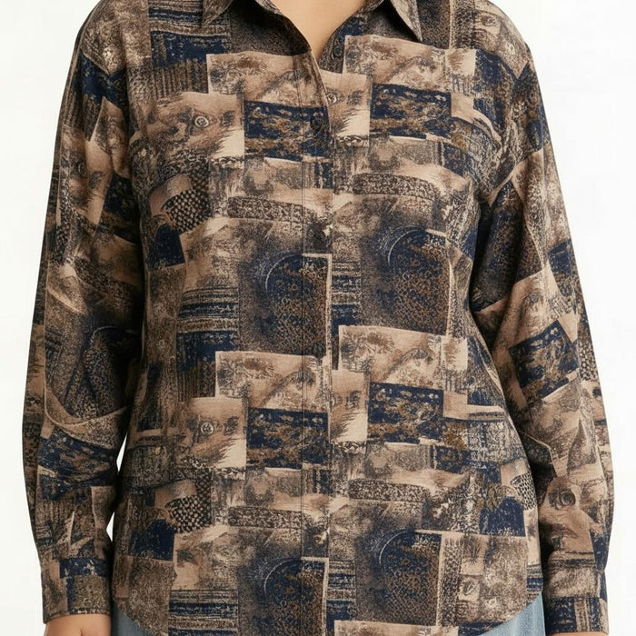 Women Coffee Printed Casual Shirt