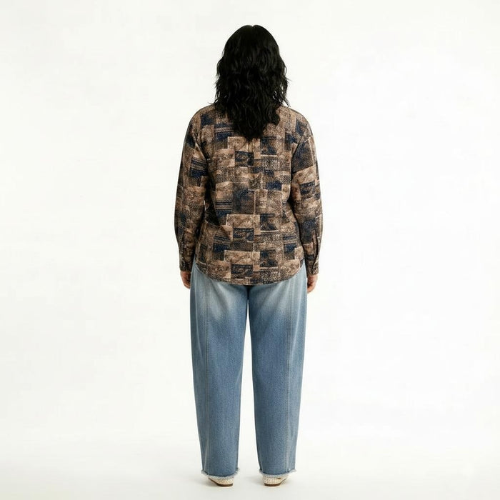 Women Coffee Printed Casual Shirt