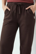 Women Coffee Regular Fit Textured Track Pants