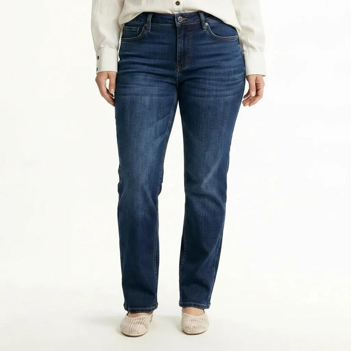 Women Dark Blue Bootcut Mid-Rise Light Fade Stretchable Jeans