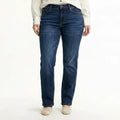 Women Dark Blue Bootcut Mid-Rise Light Fade Stretchable Jeans