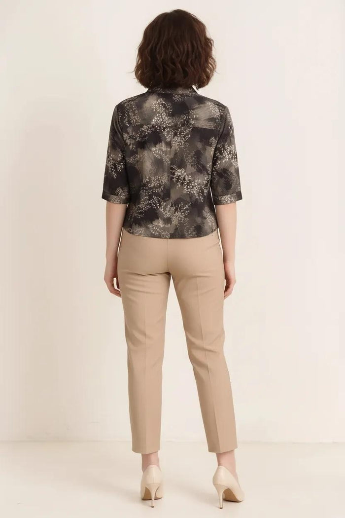 Women Dark Olive Printed Casual Shirt