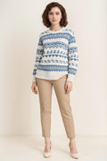 Women Fair Isle Printed Round Neck Pullover Sweater