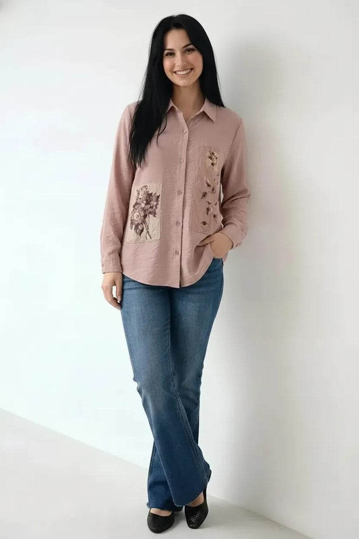 Women Floral Pink Printed Casual Shirt