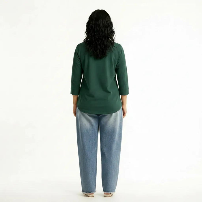 Women Green Cotton Top