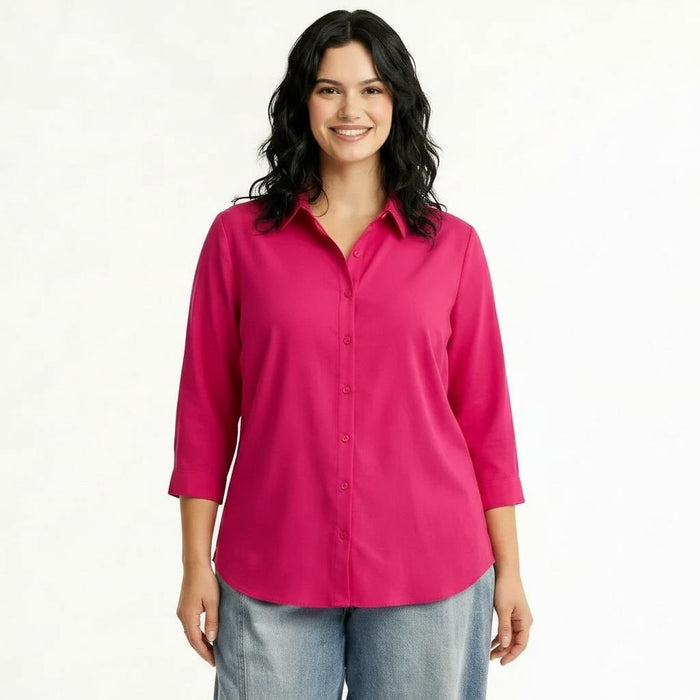 Women Hot Pink Casual Shirt