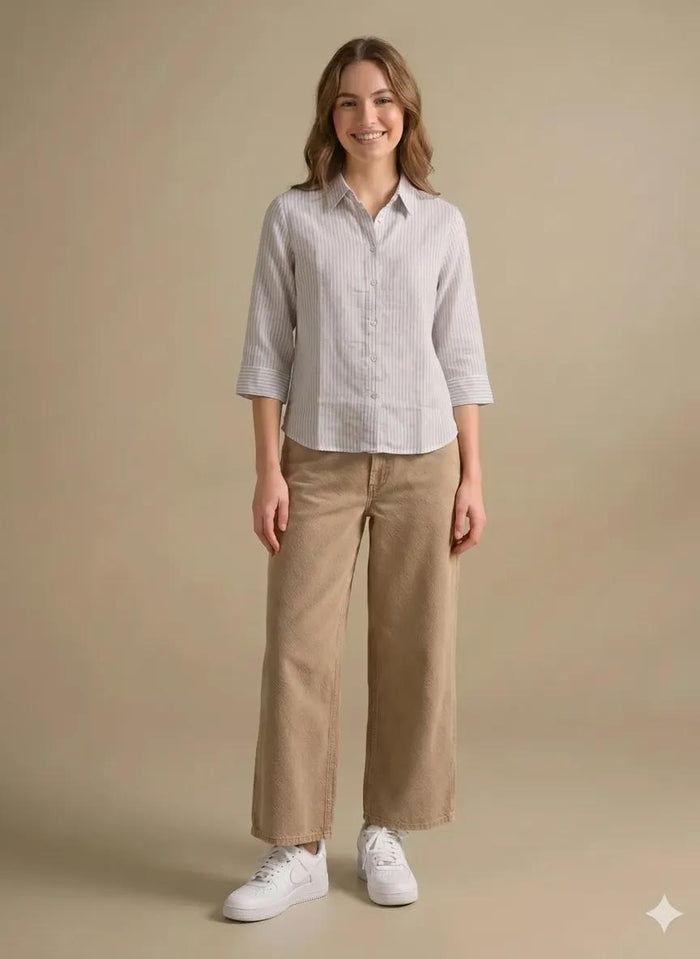 Women Lavender Striped Shirts