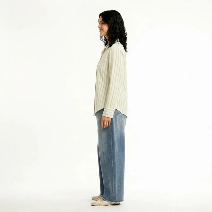 Women Lemon Striped Casual Shirt