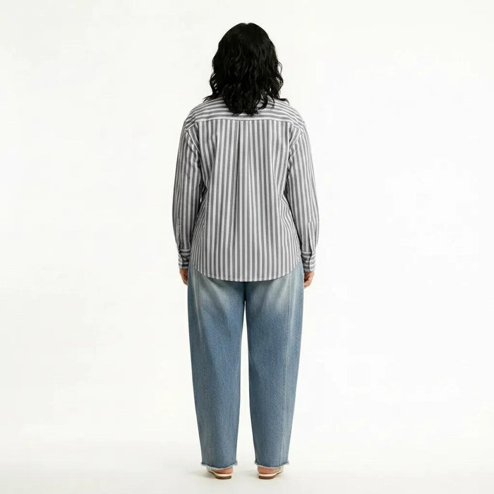 Women Lilac Striped Casual Shirt